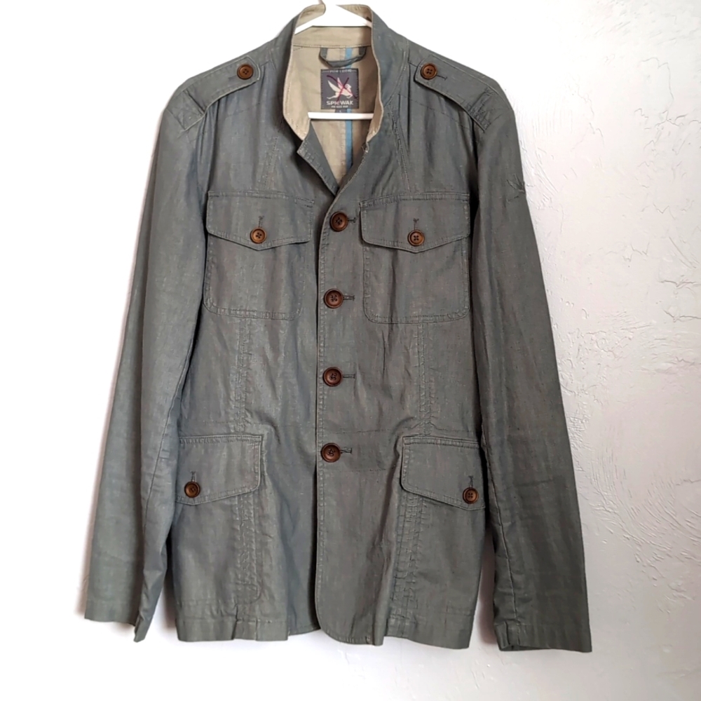 Spiewak Lightweight Button Front Men's Jacket Sage Green Size Large